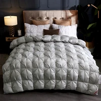 luxury duvet thick winter comforters cotton white duck 100 goose down filler queen king size quilt 3d bread blanket bedspread
