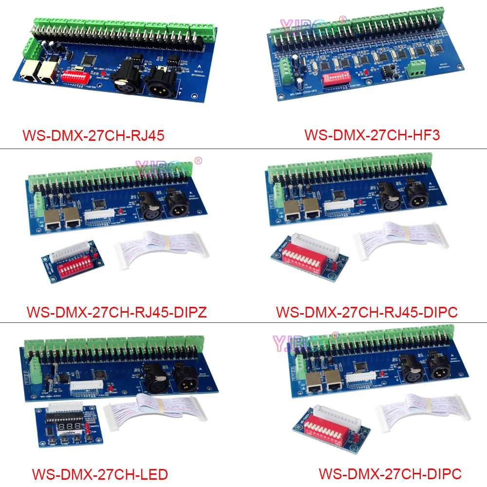 

DC 12V-24V 27 channel DMX512 Decoder XRL 3P RJ45 LED RGB Controller 27 CH DMX Dimmer For LED Light,Strip, Lamp Free Shipping