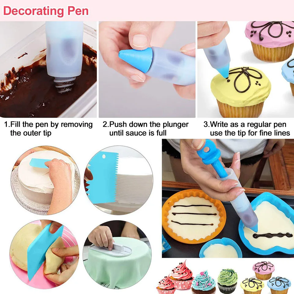 

48 Pieces Stainless Steel Nozzle DIY Cake Decorating Mouth Set Cake Cookie Pastry DIY Cream Baking Decor Tools