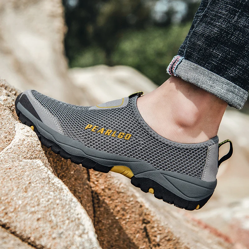 

Outdoor Slip-On Male Hiking Shoes Mens Sneakers Outdoor Breathable Trekking Shoes Comfortable Man Hunting Shoes Mountain Walking