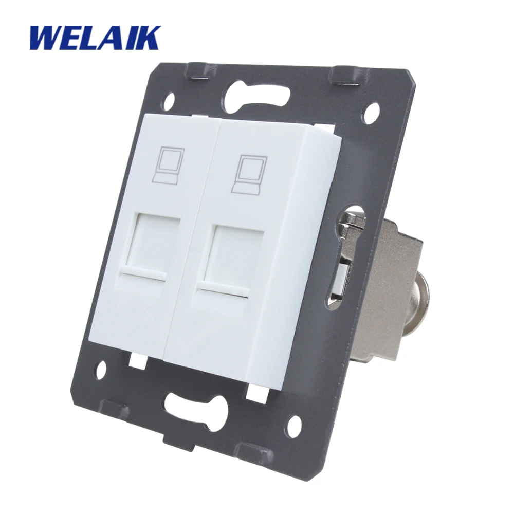 WELAIK ЕС стандарт гигабитный 2 * CAT6A супер экран компьютерная розетка RJ45 запчасти
