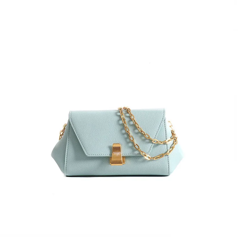 

Leather handbag 2021 new Joker Messenger bag female chain bag foreign shoulder bag niche design armpit bag