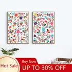 Новогодний мексиканский художественный постер красочная Мексиканская народная Картина на холсте Otomi настенные художественные картины для гостиной спальни домашний декор