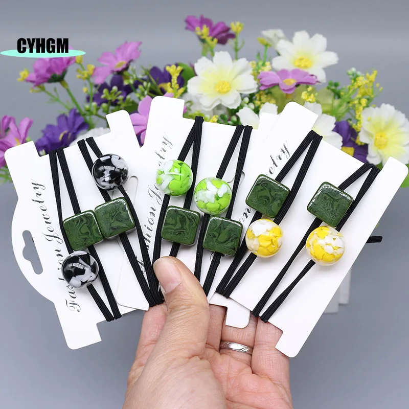 

wholesale New Fashion korean amber Hair rope Accessories for Women hair ties elastic hair bands Girls Hair Band A04-4