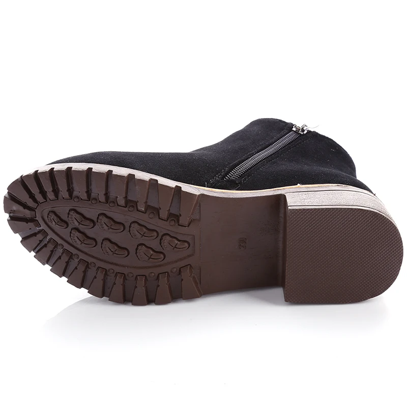 Fashion Women Martin Boots Autumn Winter Classic Zipper Snow Ankle Suede Warm Fur Plush Shoes | Обувь