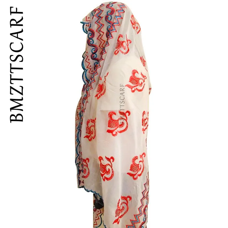 Новый Африканский женский шифоновый шарф большой мусульманский с вышивкой для