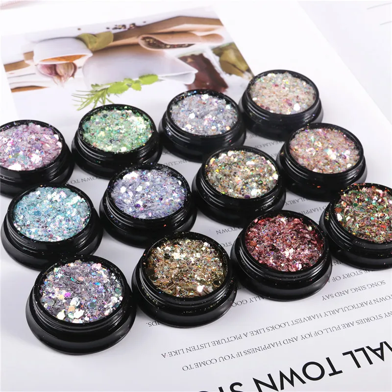 

3g Goblin Pupil Manicure Sequins Jewelry Size Mixed With Flash Powder Nail Polish Gel Diamond Patch DIY 3D Manicure Decoration