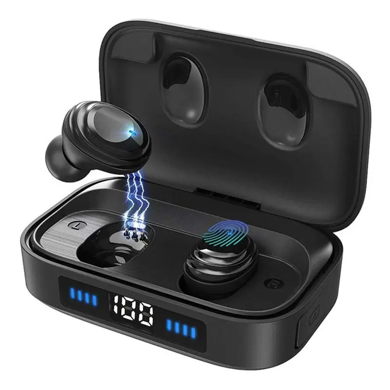 Bluetooth 5 0 наушники настоящие Беспроводные с 2000 мАч зарядным чехлом TWS Стерео