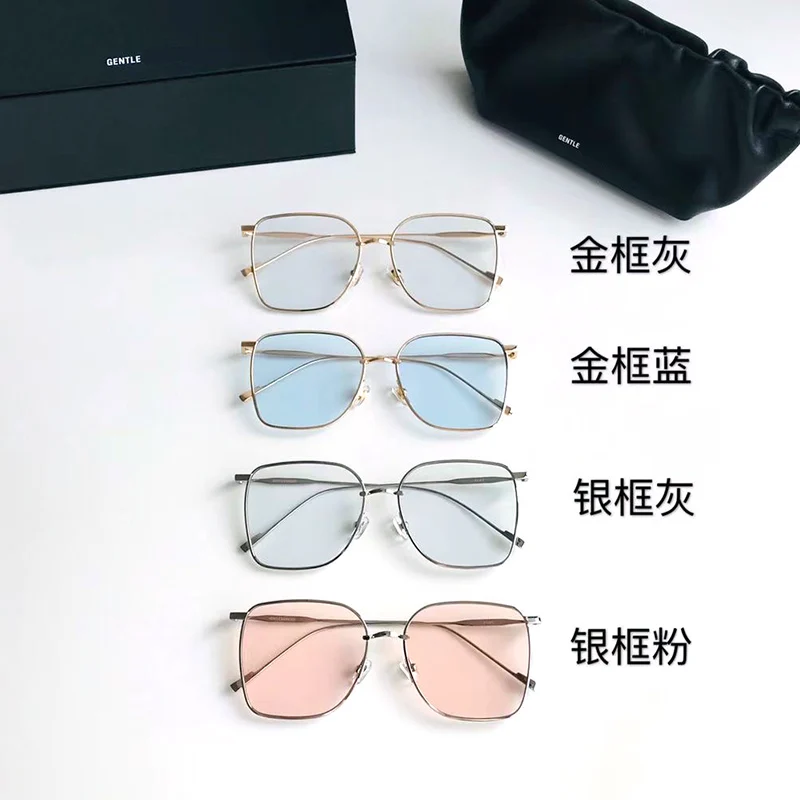 

2021 GM Sunglass For women Eyeglass GENTLE REME UV400 lens Metal square Frame men women Sunglasses With original box