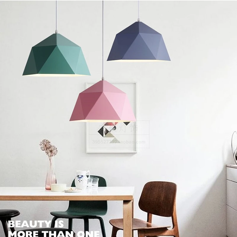 

Pendant Lights Nordic Modern Colorful Iron Hanglamp For Dining Room Bedroom Bar Decor Loft Luminaire Suspension Light Fxitures