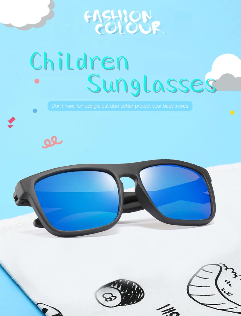 New Fashion Kids Polarized Sunglasses Brand Design Boys Girls Square Sun Glasses UV400 Child Shades Eyewear Oculos de sol Gafas |