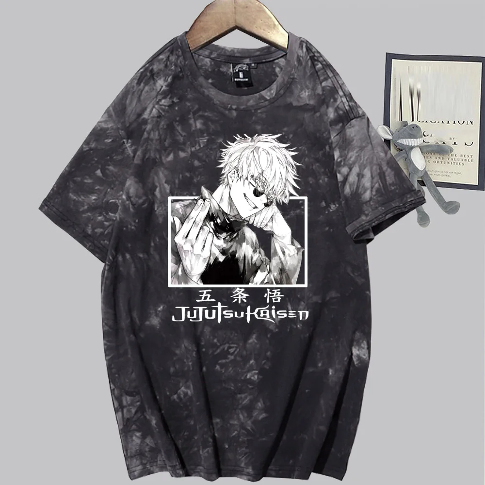 

Jujutsu Kaisen Satoru Gojo T-shirt Fashion Short Sleeve O-neck Casual Tie Dye