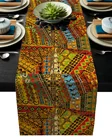 Настольная дорожка в этническом стиле, в африканском ретро-стиле, коричневая, деревенская, домашняя, столовая, Декоративная скатерть, для свадьбы, рождественской вечеринки