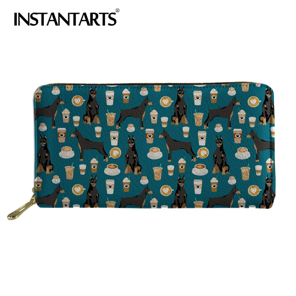 Coloranimal женские кожаные кошельки добермана большой Ёмкость для путешествий на