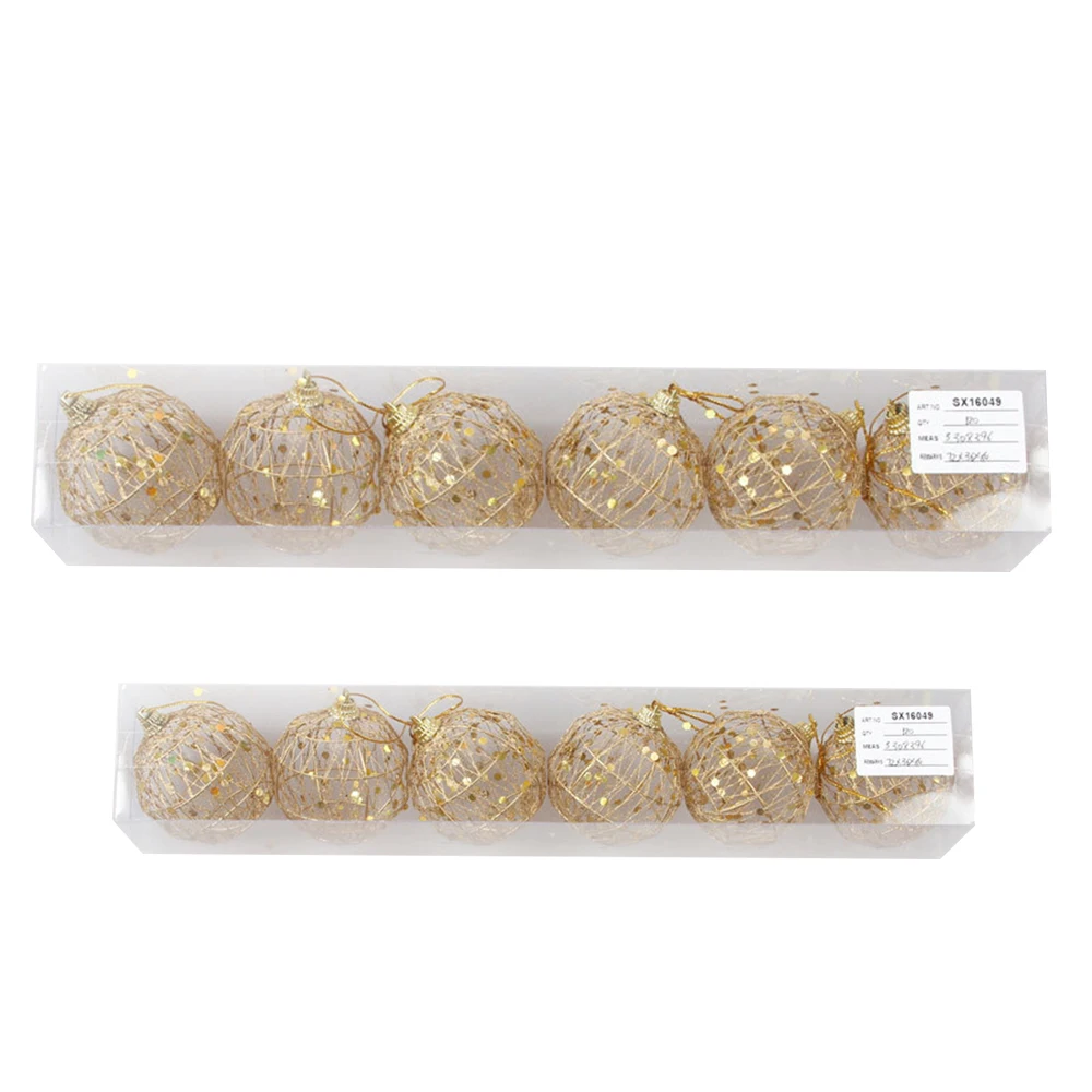 Лидер продаж 6 шт. круглые золотые подвески в виде рождественской елки Sepak для