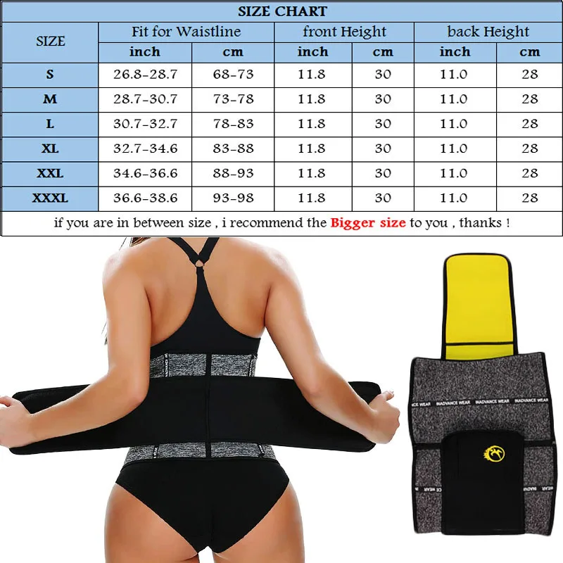 

NINGMI Weight Loss Strap Women Body Shaper Slimming Waist Trainer Neoprene Sauna Belt Waist Cincher Shapewear Corset Sports Top