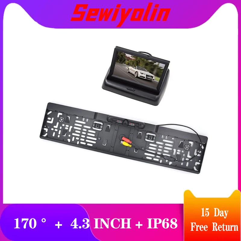 

4.3" Foldable Car Monitor With Rear View Camera High Resolution Color Folding TFT LCD Car Monitor Display Parking Assistance