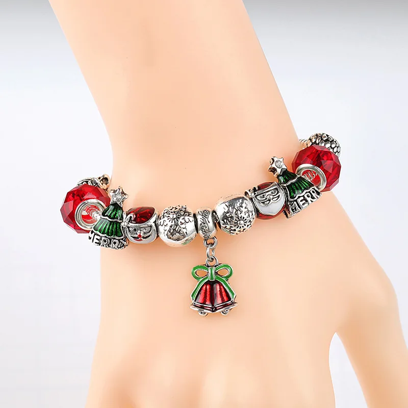 

Christmas Couple Gift Bracelet Pine Bell Pendant