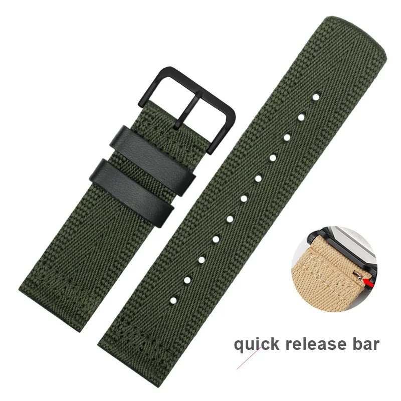 Старший нейлоновый ремешок для наручных часов 24 мм для casio GA2000 PRG-600YB-3 prg-650 PRW-6600 часы с ремешком, водонепроницаемые часы, браслет ремни для наручных часов - Цвет ремешка: army green black