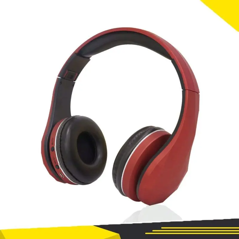 

Wireless Foldable Bluetooth Headset Audio High Bass Noise Reduction Mic Gaming Headphone Support TF Card FM Radio For HIFI Music