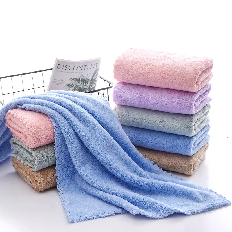 

Fashion Bathroom Towels Super Absorbent Large Towel Face/Bath Thick Soft Comfortable Thick Beach Coral Fleece Vertical Towel
