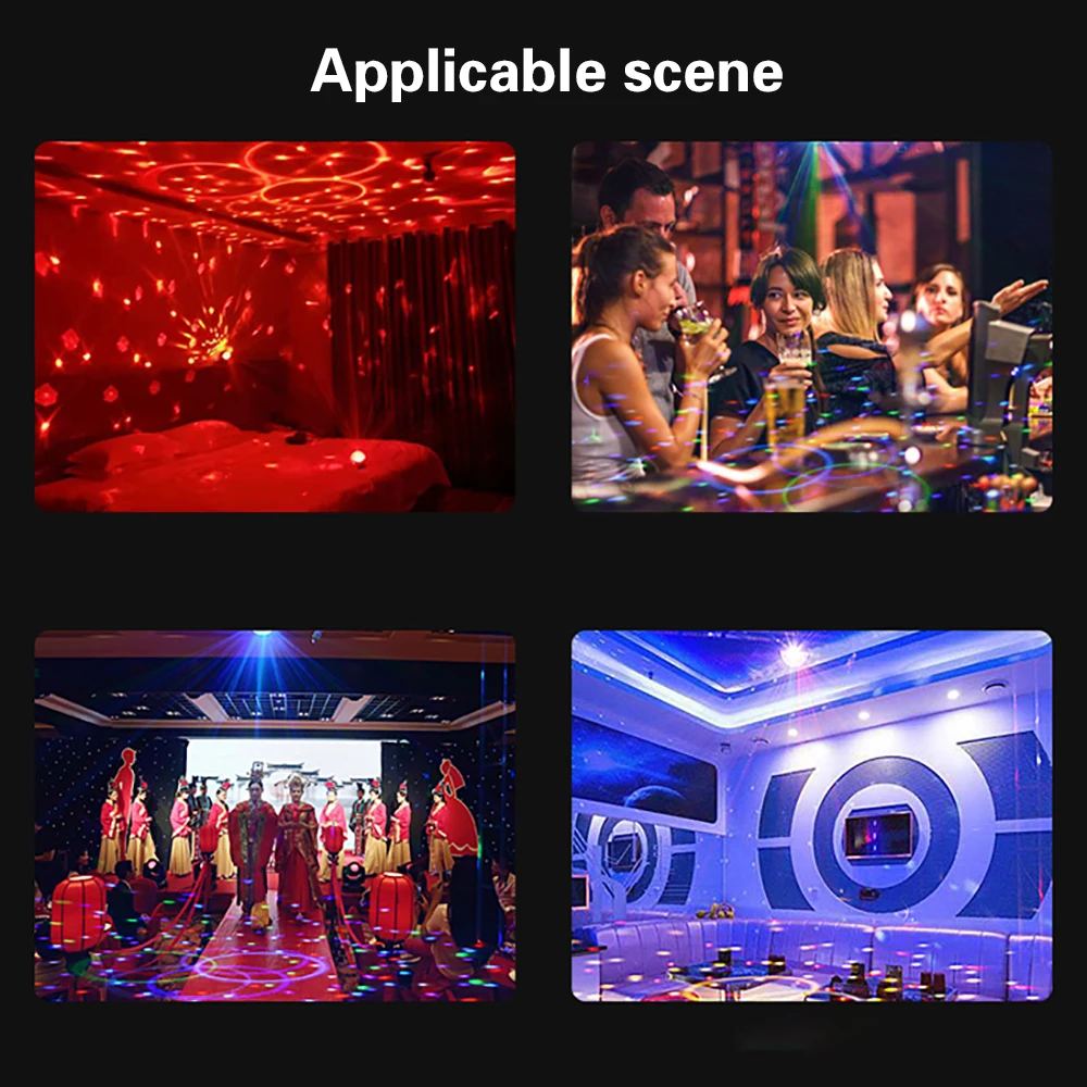 

Led Disco Light Mini Stage Lights Sound Activated Laser Projector Rotating Effect Lamp For Christmas Party Show Night Light