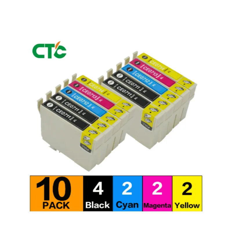 Чернильные картриджи 10 T0715 совместимы с принтером T0711 T0712 T0713 T0714 Stylus Office B40W BX310FN