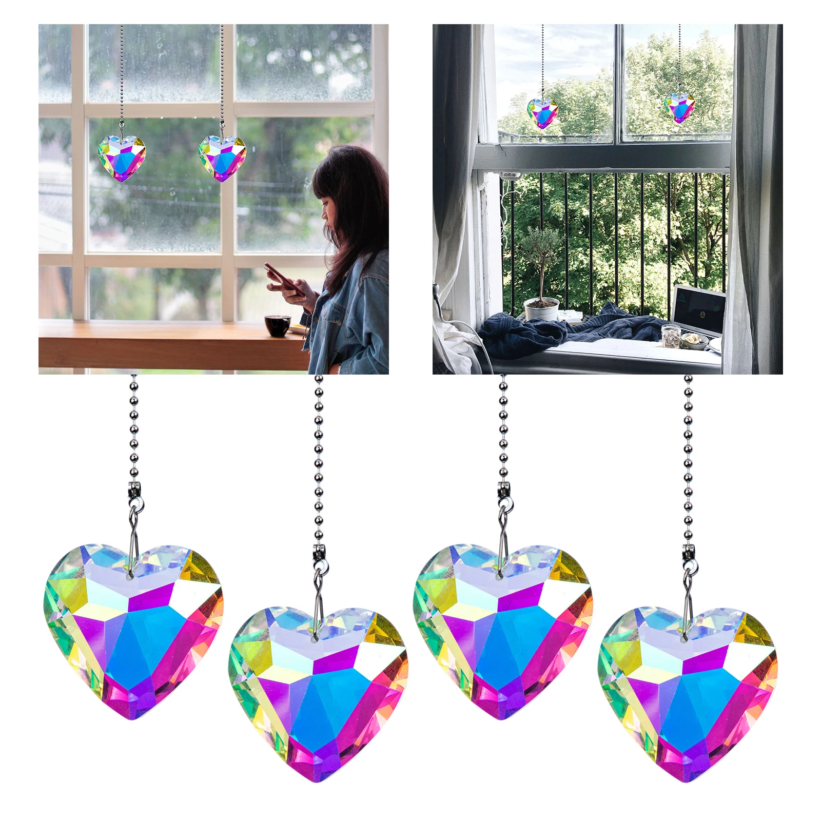 

Прозрачные стеклянные украшения в форме сердца для дома