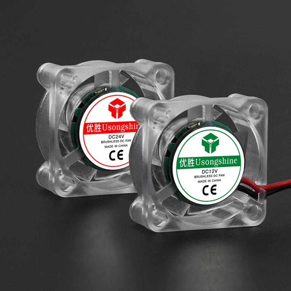 

Cooling Fan Mini Transparent Hydraulic Fan 3010 4010 12V/24V with LED Light High Quiet Exhaust Fan 3D Printer Parts