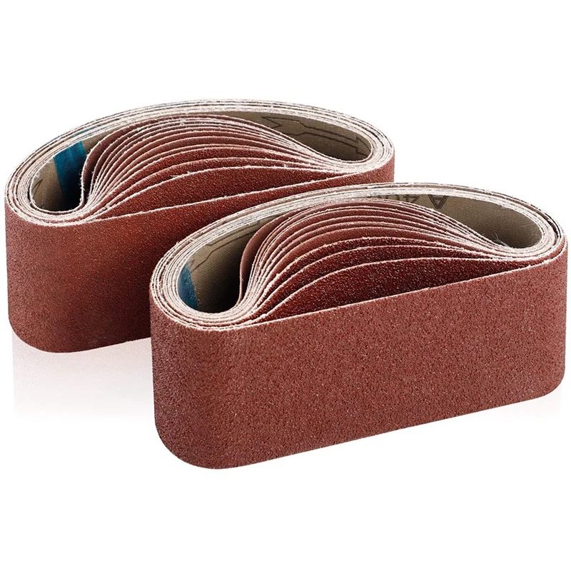 

3X18 Inches Aluminum Oxide Sanding Belt, 24 Pack Sanding Belts (4 Each of 40 80 120 150 240 400 Grits) for Belt Sander