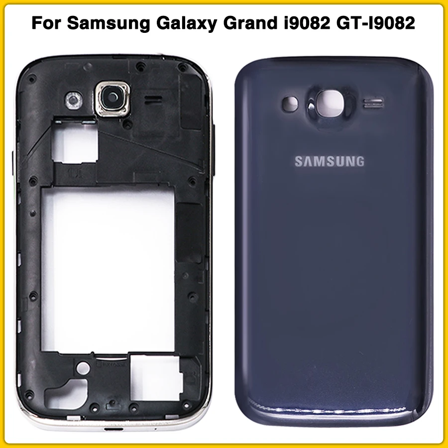 i9082 полный корпус чехол для samsung Galaxy Grand i9082 GT-I9082 Задняя крышка батареи+ средняя рамка Шасси