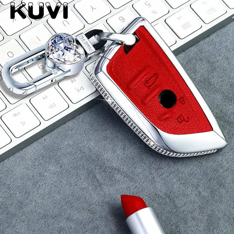 Сплав Кожаный Автомобильный Брелок дистанционного управления с ключом чехол