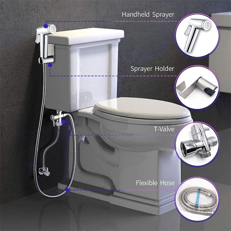 anal cleaning bathroom shower bidet faucet hygienic mixer toilets spare parts set spray gun accessories ass water bathroom kit free global shipping