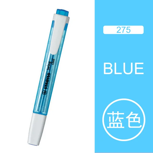 Blue Stabilo кристаллический стержень PP материал хайлайтер 1 шт. SwingCool 275 не токсичный маркер ручка для офиса/студента с маркером - Цвет: Blue