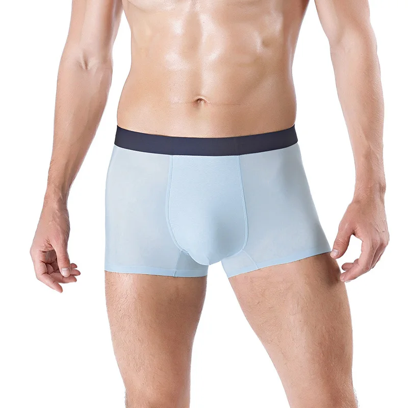 IYUNYI Для мужчин боксеры шорты Нижнее белье Ice Silk сексуальное Calzoncillos Hombre Ropa Interior