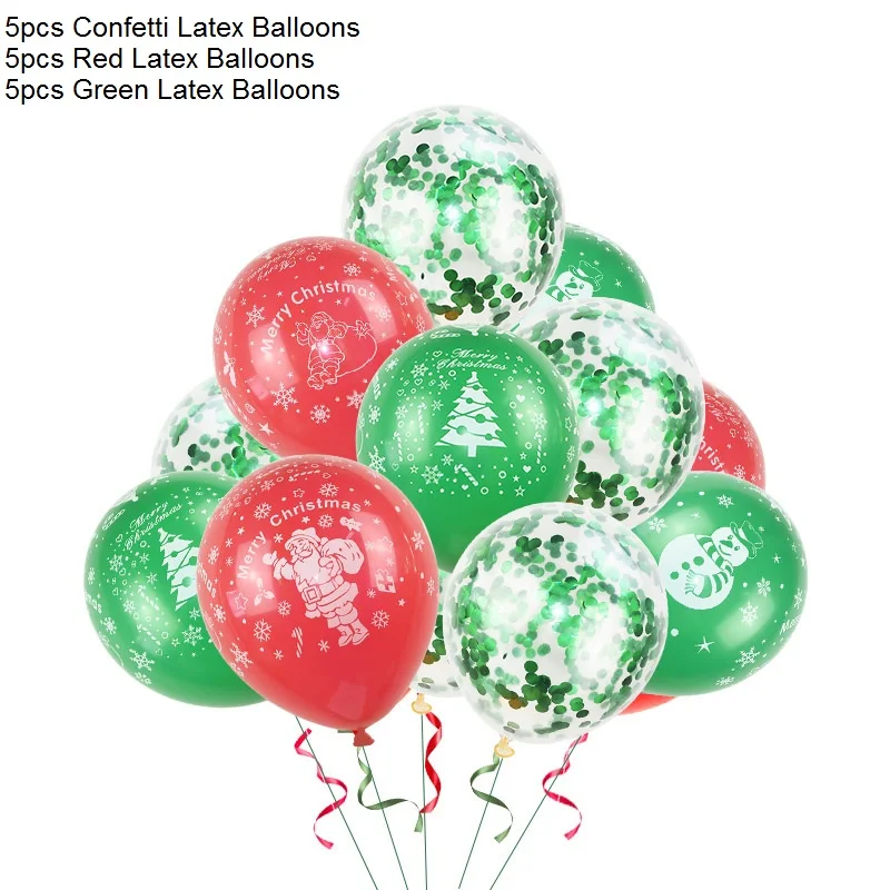 15pcs Latex Balloons Рождественская вечеринка Декор одноразовые столовые приборы бумажные тарелки и стаканы соломинки Баннер Дети День рождения Рождество детский душ Декор - Цвет: 15pcs Latex Balloons
