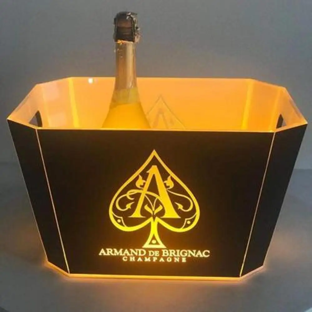 

New Music Sound Control LED Luminous Growing Ice Buckets Acrylic Boat Shape Beer Wine Bottle Holder Can Whisky Champagne Cooler