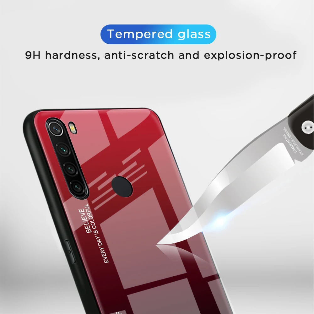 Для Xiaomi Redmi Note 8 Pro Чехол из закаленного стекла роскошный градиент Мягкий силиконовый чехол для xiomi Redmi Note 8 чехол
