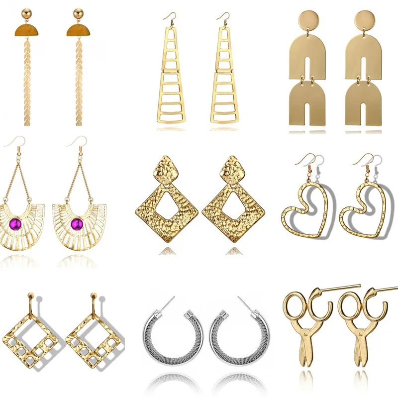 Внешняя торговля стильные серьги гвоздики милые длинные с ножницами