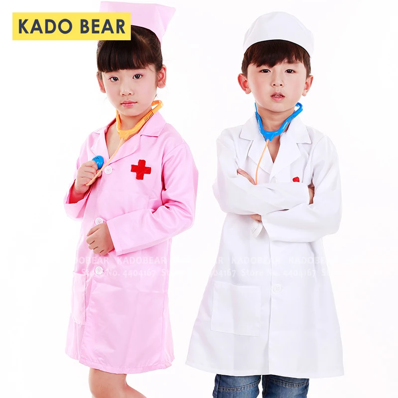 Детские докторские костюмы униформа медсестры для маленьких девочек и мальчиков