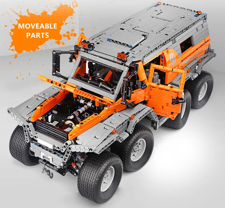 Yeshin 23011 Technic Cars серия MOC Avtoros Shaman 8x8 внедорожная модель автомобиля строительные наборы блоки кирпичи образовательные Ki