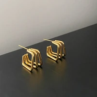 2022 new multi layer square earrings for women simple lady fashion jewelry brincos women temperament jewelry accessories