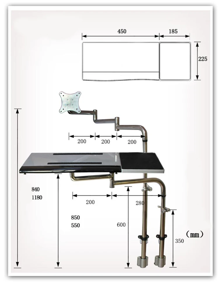 OK лоток прикроватный держатель для монитора клавиатуры складной Поворот на 360