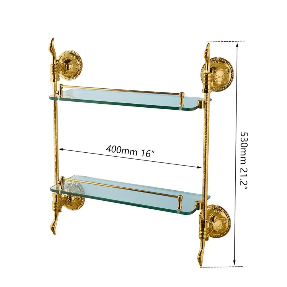 Torayvino Luxury Bathroom Corner Rack Gold Carved Wall Mounted Shower Shelf Estante De Esquina Zinc Alloy Bath Hardware | Обустройство