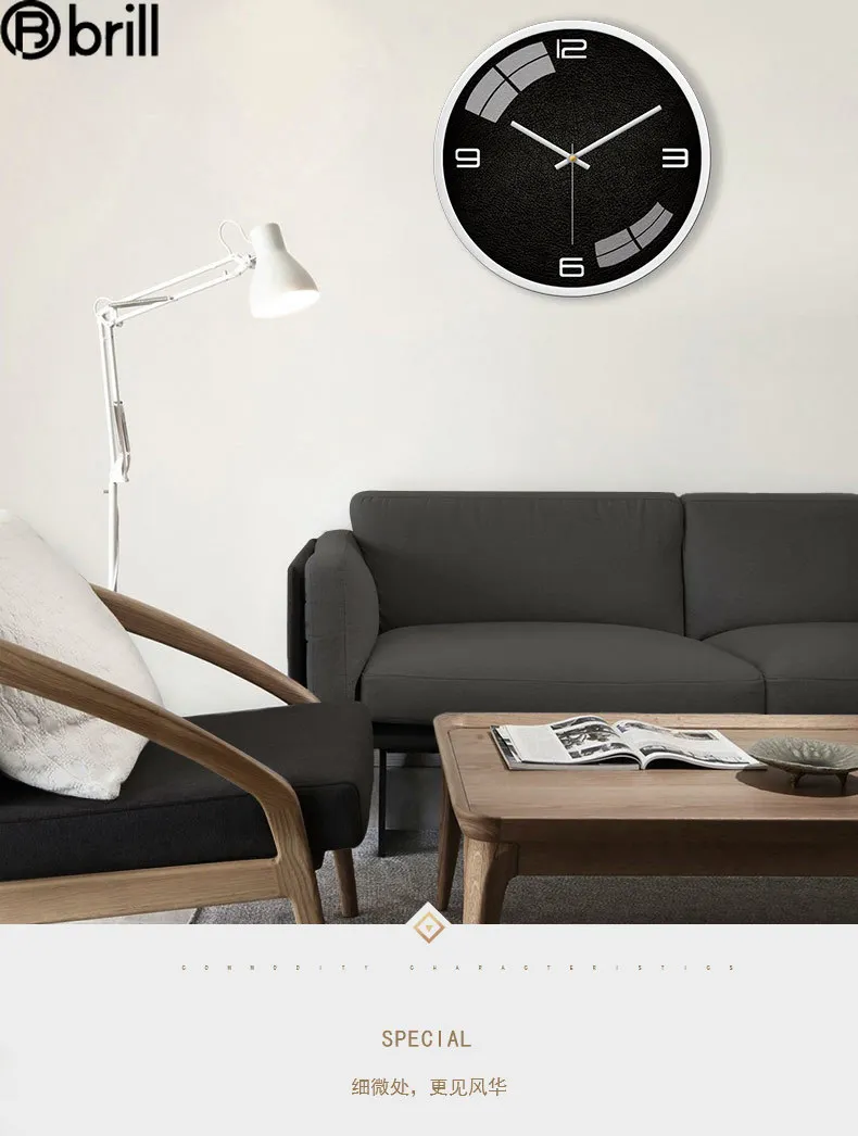

Minimalist Black Wall Clock Art Silent Metal Wall Clocks Creative Simple Living Room Wall Clock Modern Design Relojes De Pared