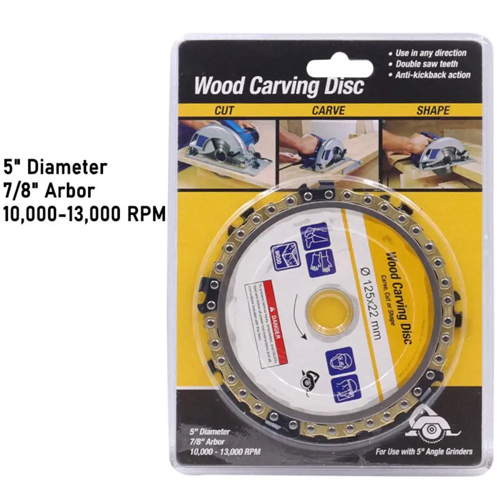 

5-inch Chain Grinder Wood Carving Disc For 100/115 Angle Grinder Carving Tool Wooking Tool