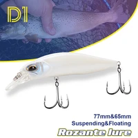 d1 rozante 77mm 8 4g suspending freshwater fishing lure sinking jerkbait 65mm5g wobbler for pike trout bass for fishing floating