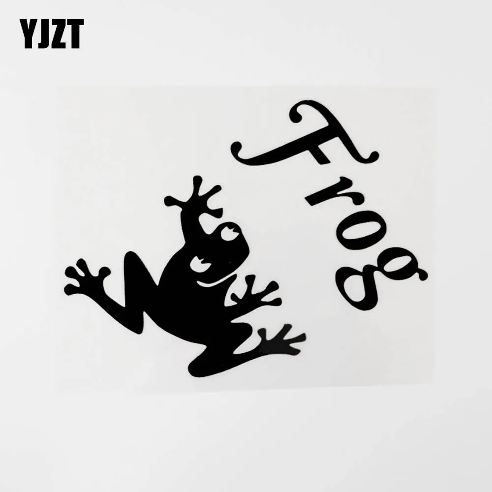 

Забавные Животные, лягушка, виниловые наклейки для автомобиля, 16,3 см × 12,2 см, черные/Серебристые наклейки, аксессуары 8C-0539