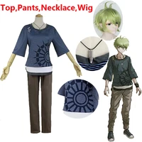 2020 new danganronpa v3 rantaro amami cosplay costume japanese game uniform suit outfit clothes t shirt pants necklace