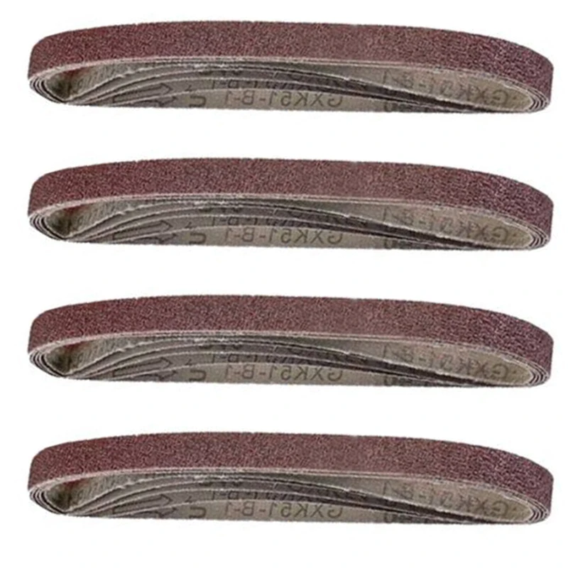 20pcs Polishing Sanding Belts Assorted Sandpaper Abrasive Bands Finger Sander Belts 40/60/80/120 Grit 13x457mm